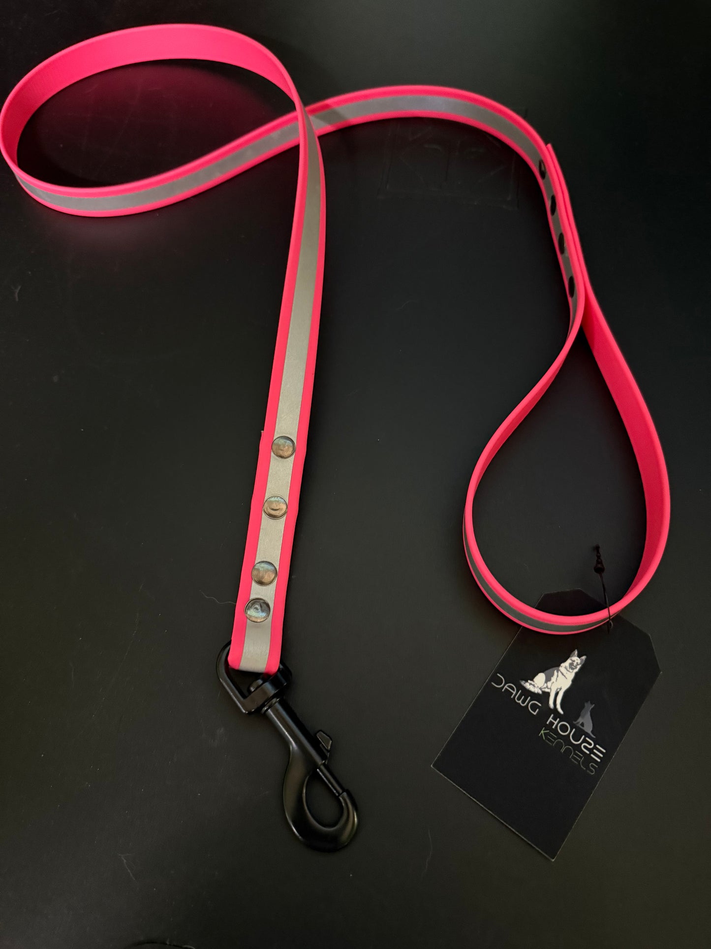 4’ Pink Reflective Biothane leash (Breast Cancer Awareness Collection)