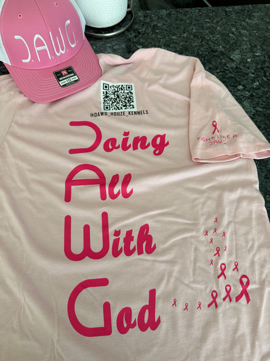 Fight Like a Dawg T Shirt (Breast Cancer Awareness Collection)